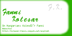 fanni kolesar business card